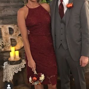 Dainty Hooligan red midi dress